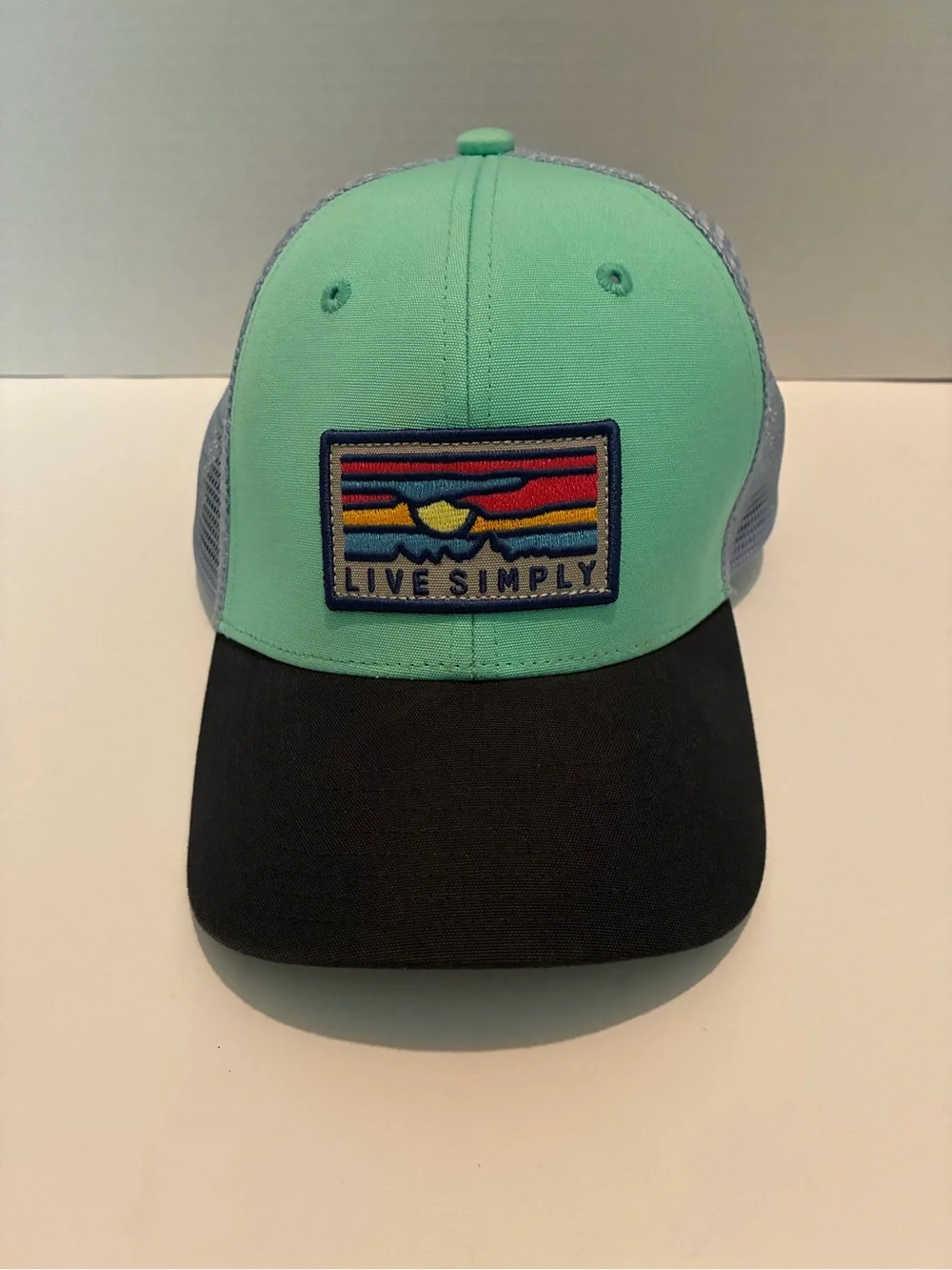 Patagonia Mint Green and Black Live Simply Trucker Hat